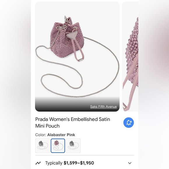 Prada Embellished Satin Mini Pouch - Picture 3 of 7